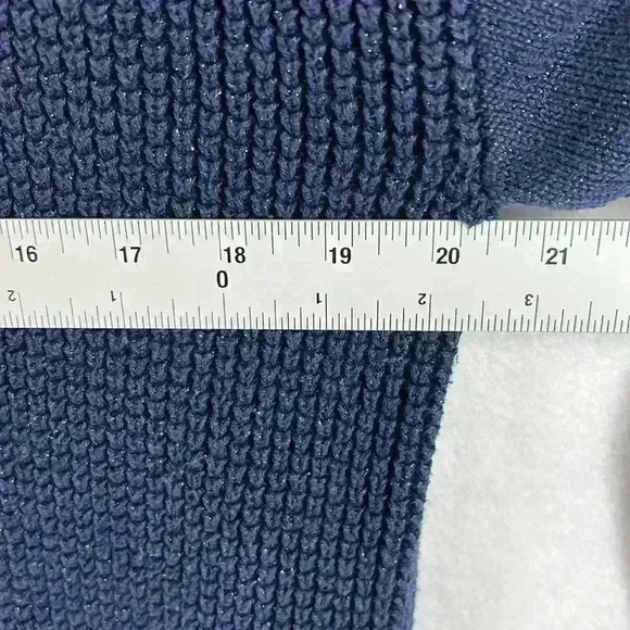 Calvin Klein Jeans Pullover Sweater Women’s Medium Navy Cowl Neck Cotton Blend - Picture 8 of 11